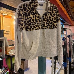 SHEIN Leopard and Cream Teddy Jacket